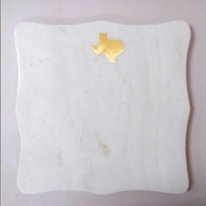 12x12 White Marble State of Texas Cheese Board